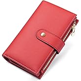 yiijay Womens Wallet RFID Blocking Leather Trifold Clutch Wallet Credit Card Holder Ladies Travel Wallet Purse with Pen Holder