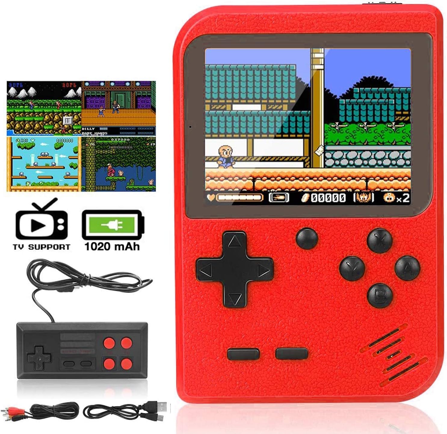 classic video game console with over 500 games and two controllers