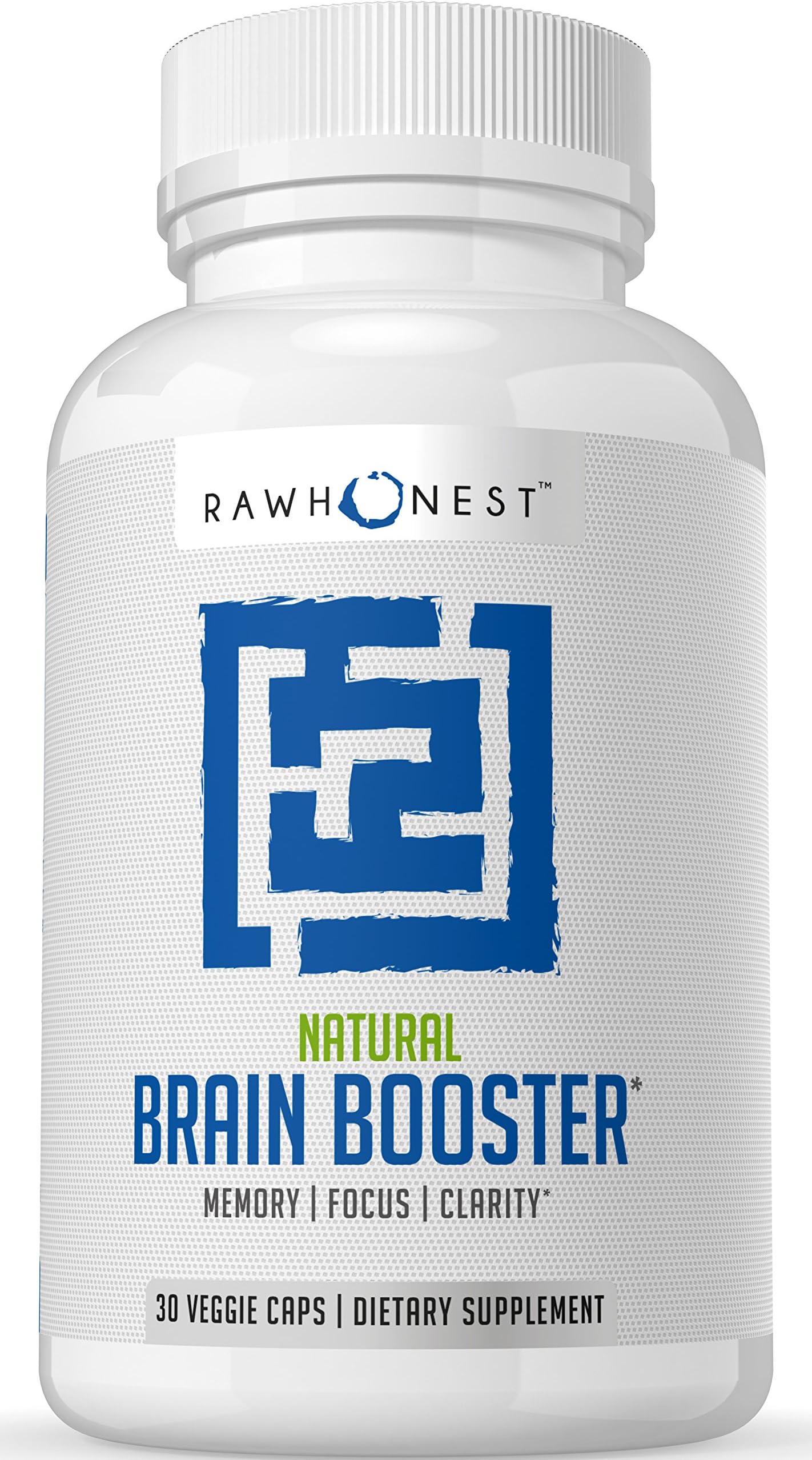 Natural Brain Supplement Nootropic - Promotes Memory, Focus & Clarity, Physician Formulated Brain Function Support with Rhodiola Rosea Extract, Bacopa Monnieri, Grapeseed Extract & More