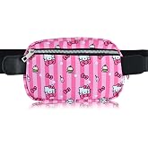 Sanrio Hello Kitty Crossbody Bags for Women | Travel Essentials for Women Fanny Pack Belt Bag with Buckle | Lightweight Travel Accessories Cross Body Bag