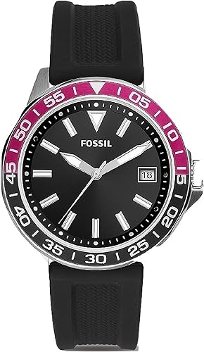 fossil black silicone watch
