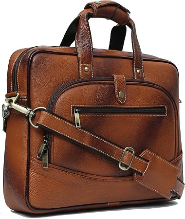 WildHorn Brown 100% Genuine Leather Laptop Messenger Bag