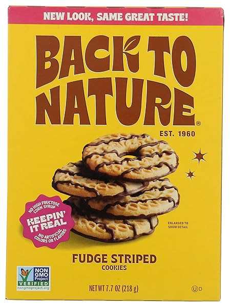BACK TO NATURE FUDGE STRIPED COOKIES, 7.7 OZ