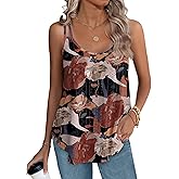 XIEERDUO Womens Tank Tops Spaghetti Strap Camisoles Eyelet Embroidery Scoop Neck Tops