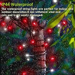 82FT 200 LED Red White Christmas Lights