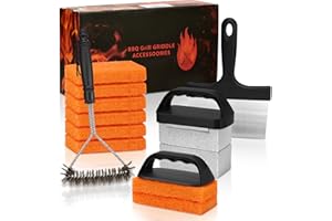 EWFEN Griddle Cleaning Kit for Blackstone, Flat Top Grill Accessories Cleaner Tool Set Grill Stone, Griddle Scraper, Scouring Pad and Handles, Multifunctional Griddle Accessories Easy to Remove Stain