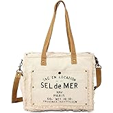 SEL de MER Upcycled Large Canvas Crossbody/shoulder Bag for women with removable shoulder strap tote boho handbag by KPL | Upcycled, Large, Canvas, boho, by KPL