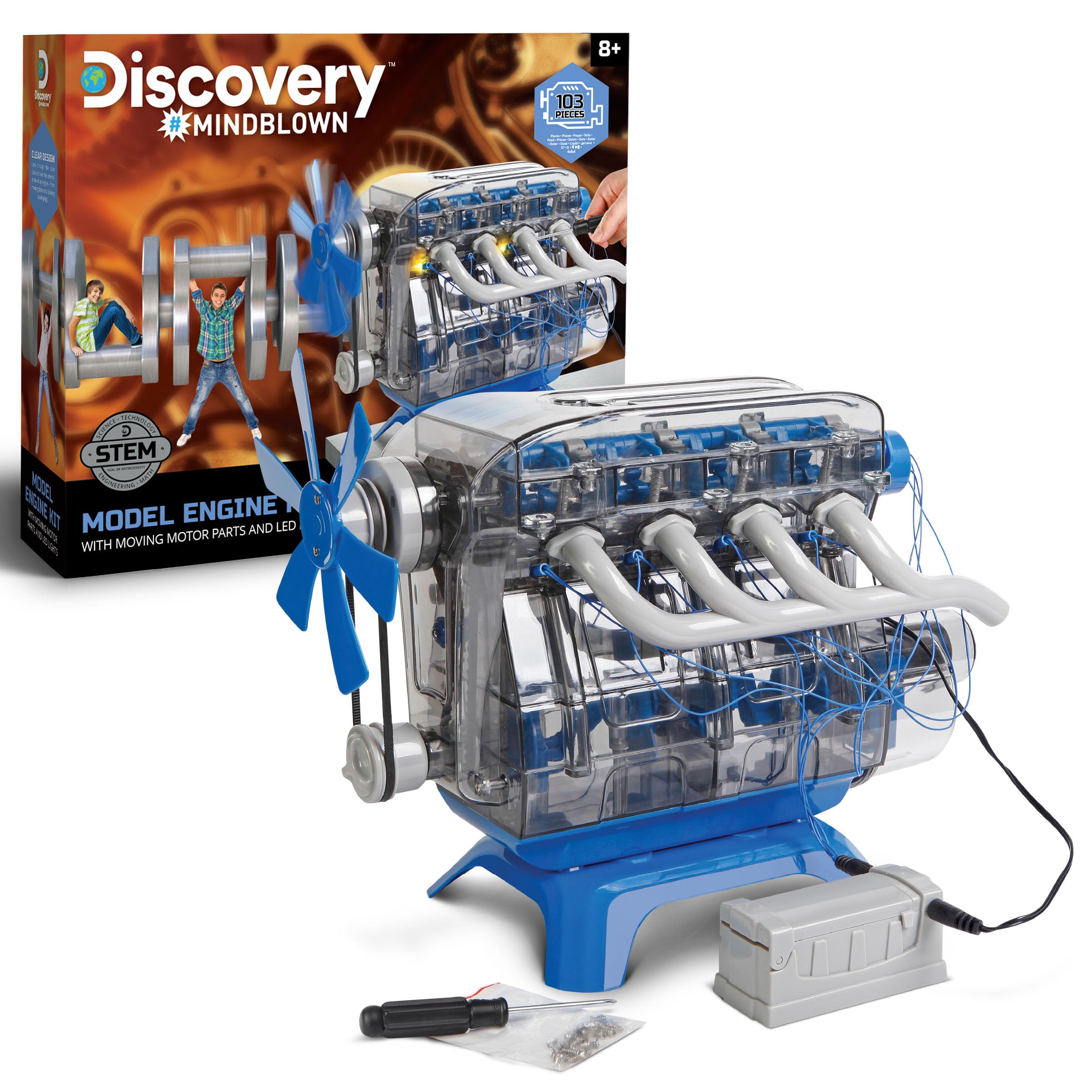 DISCOVERY #MINDBLOWN - Model Engine Kits - Model Kit, Science Kit, Build Your Own, Model Building, Car Engine Toy, Model Engine, Electronics Kit, STEM Toys, Building Toys for Kids