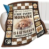 Golden Retriever Dog Print Blanket Best Dog Pet Animal Throw Blankets for Couch Sofa Stuff Decor Gifts Lightweight Soft Cozy Fleece Plush Warm Flannel Bedding for Lover Man Woman Teen Adults 40