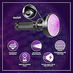 Kobra UV Black Light Flashlight - 100 LED Portable