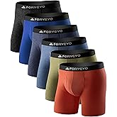 FORVEVO Mens Underwear, Merino Wool Boxer Briefs, Breathable Boxer Shorts for Men, Soft Moisture Wicking Underwear 6 Pack