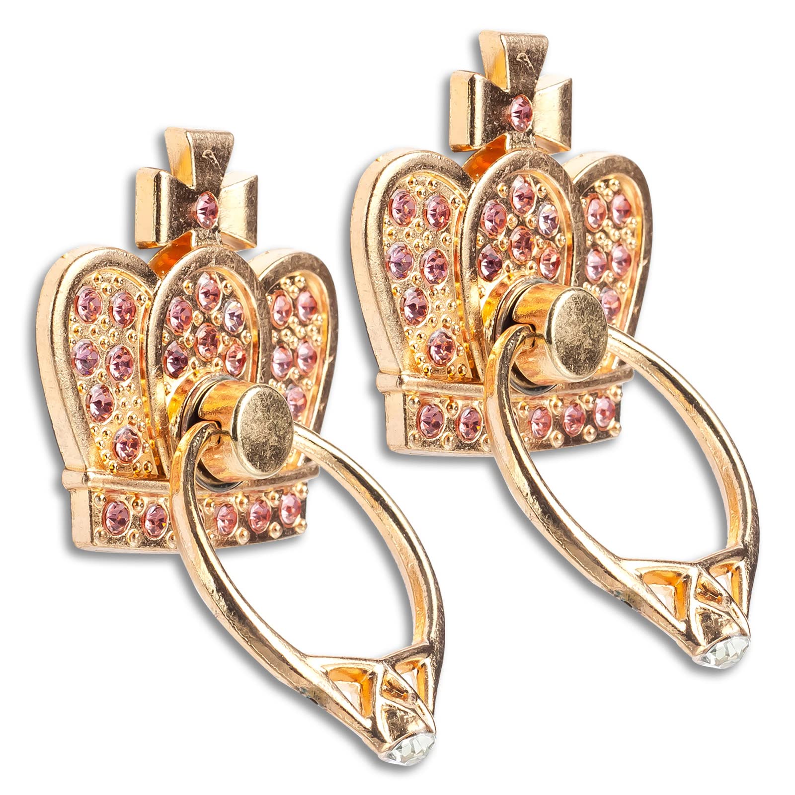 View 1 of [2 Packs] Crown Glitter Bling Bling Phone Ring Holder, Sparkle Phone Ring Grip Artificial Diamond Stand,Rhinestone Cell Finger Ring for Phones,Pad 1 Ring Only