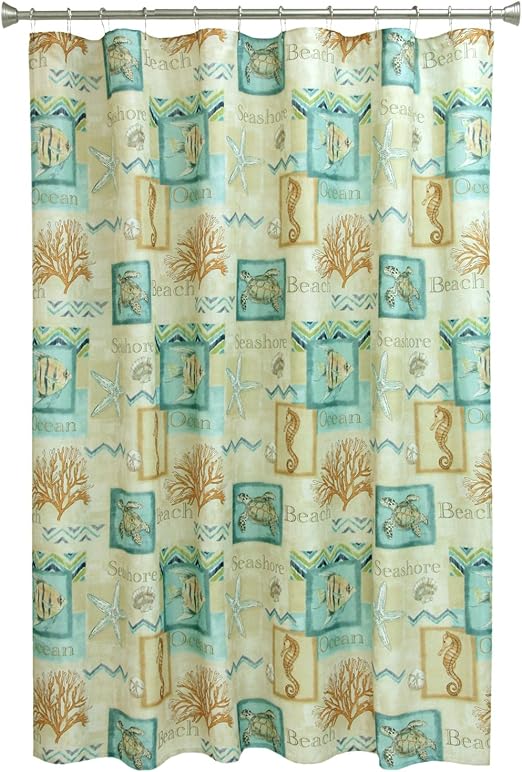 Amazon Com Bacova Guild 10744 Chevron Beach Shower Curtain Home