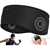 MUSICOZY Sleep Headphones Bamboo Bluetooth Headband for Side Sleepers | Sleeping Headbands Wireless Sports Earphones Sweat Resistant Earbuds for Workout Running Cool Gadgets Unique Gifts for Women