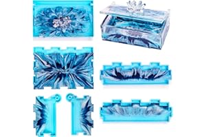 IKEPAHOK Resin Rectangle Box Mold, Epoxy Silicone Large Storage Container with Lid for Casting, DIY Organizer for Dominoes, Coffee Pods, Jewelry, Napkin, Candy, Cosmetics