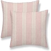 Sunshineyan Pink Polka Dot Pillow Covers 18 x 18 Inch Set of 2 Boho Striped Decorative Outdoor Throw Pillow Covers Linen Modern Geometry Cushion Cases for Home Sofa Couch Living Room Decor