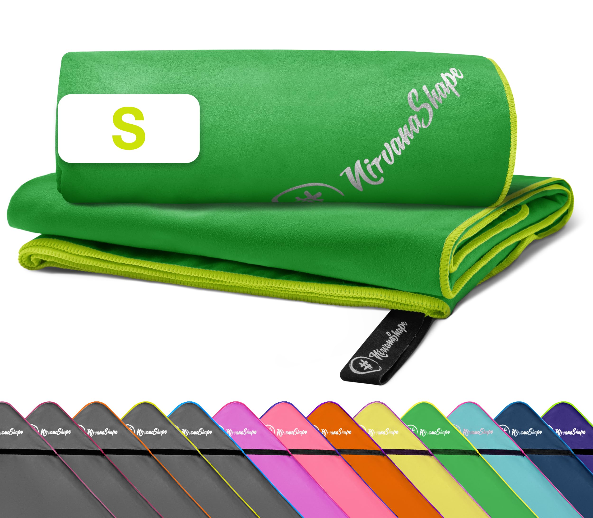 NirvanaShape Microfiber Towel – 60 x 40 cm, Lightweight, Compact for Travel, Vacation, and Fitness - without corner pocket and pannier bag