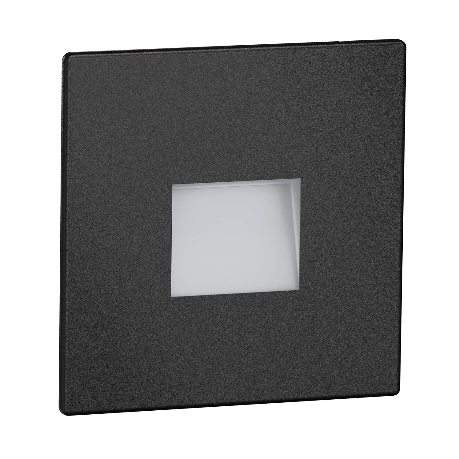 ledscom.de LED Staircase Light/recessed wall Light FOW for Indoors and Outdoors, Downlight, Angular, Black, 85 x 85mm, Warm White — image 1