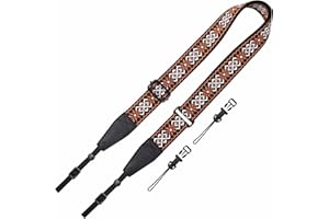 Padwa Lifestyle Adjustable Camera Strap - 1.5" Top Layer Cowhide Head Camera Straps for Photographers, Cotton Adjustable Neck