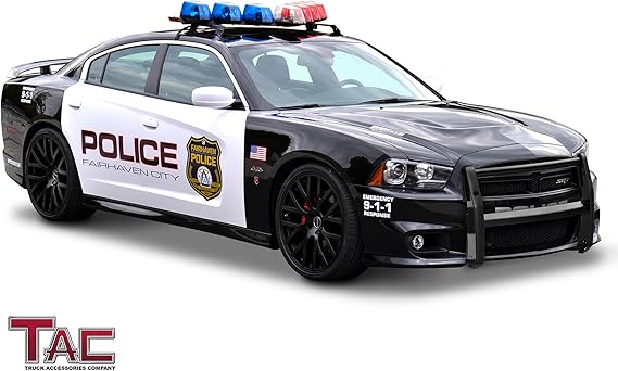 Amazon Tacカスタムフィット 06 10 プッシュバンパー ブラック ダッジチャージャー パトカー グリルガード 車 バイク