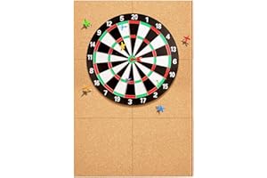 Threehoney Extended Length Cork Dart Board Wall Protector for Professional 17. 75 and 18 in Dart Backboard for Board Area