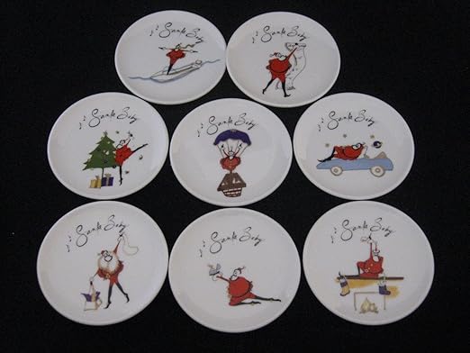 Amazon Com Pottery Barn Santa Baby Christmas Coasters Dip
