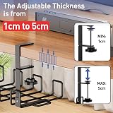 WELDUN Under Desk Cable Management Tray Kit Black Metal Organizer No Drill Clamp view 3