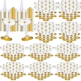 Mumufy 100 Pack 4.5 oz Plastic Gold Cups for Christmas Wedding Champagne Coupe Glasses with Gold Trim Martini Clear Cocktail Glasses Unbreakable Champagne Cups for Birthday Party Picnic