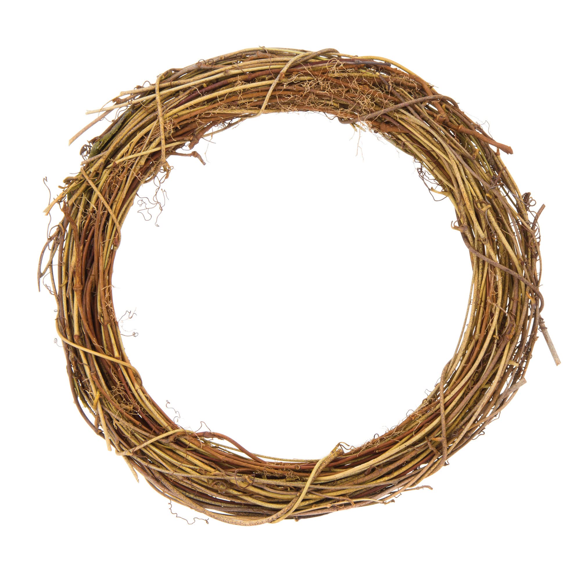Baker Ross AV883 Natural Rattan Wreaths, Perfect for Seasonal Displays, Decorate with Pine Cones, Berries, Pine Branches and More, Eco Friendly Material (Pack of 2), diameter approx 20-21cm