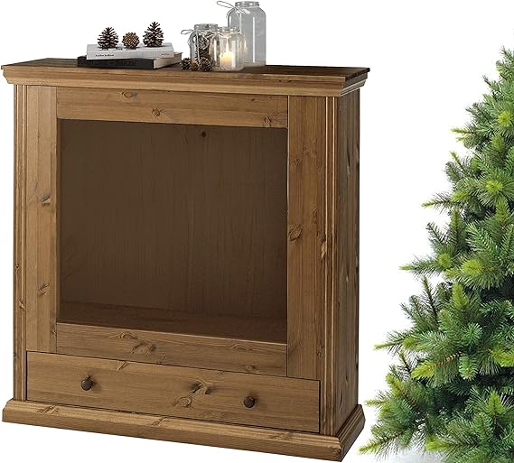 Kaminumrandung Kaminumbau Kamin Landhaus Stil - Dekokamin Kiefer