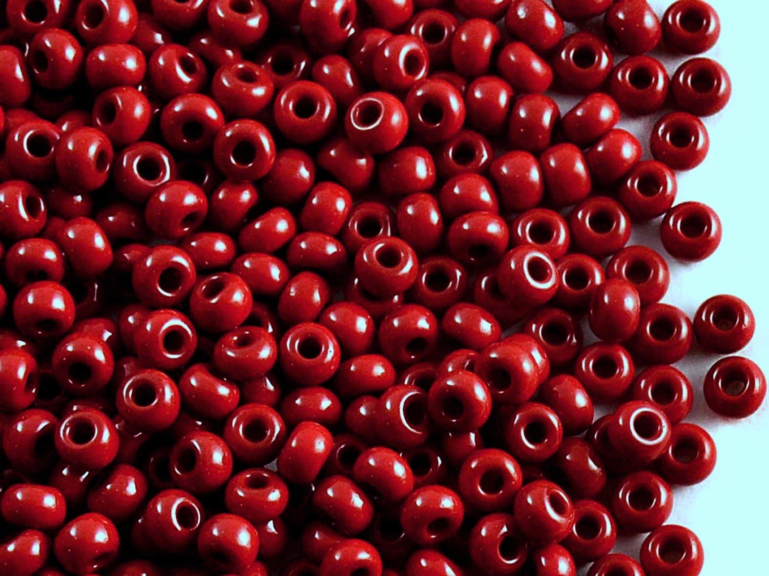 0.70oz (20gr) (Approx. 420 pcs.) 7/0 Preciosa Czech Glass Seed Beads Rocailles, Vinous Natural Opaque
