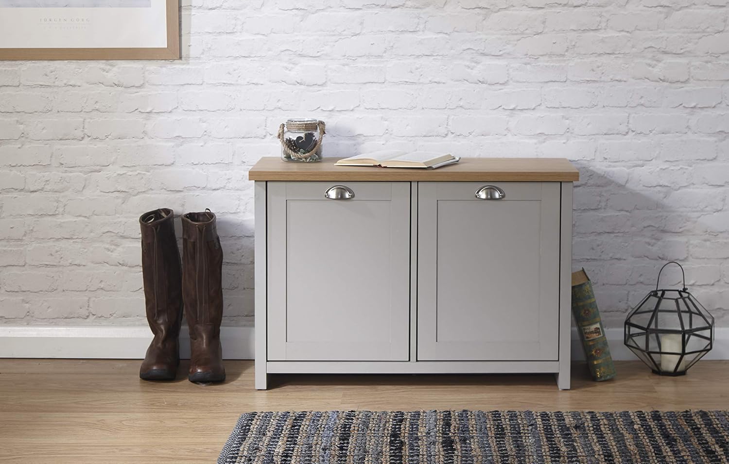 lancaster grey shoe cabinet