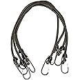 ARMYU Heavy Duty Secure Bungee Shock Cords with Steel Hooks - Olive Drab, 24" (4 Pack)