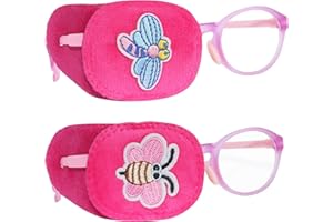 Astropic 2Pcs Eye Patches for Kids | Girls Eye Patch for Glasses | Medical Eye Patches for Children with Lazy Eye | Amblyopia Eye Patch for Toddlers to Cover Either Eye (Butterfly & Dragonfly)