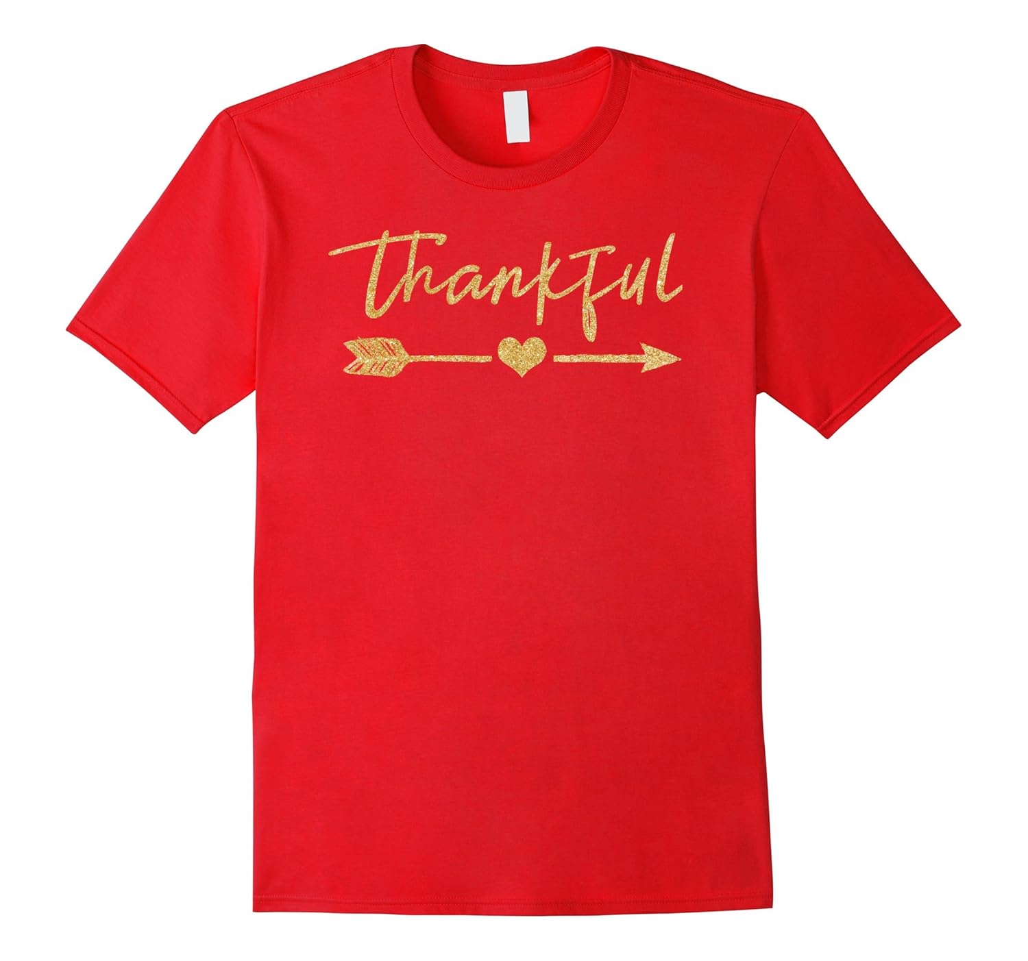 Thankful T Shirt Christmas Gold Glitter style fun gift tee-Rose