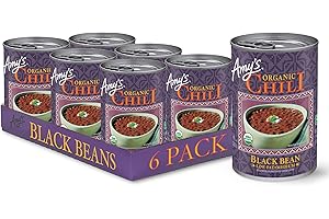 Amy's Chili, Black Bean, Medium Spice, Gluten Free & Organic Vegetarian Chili, Low Fat, 14.7 Oz (6 Pack)