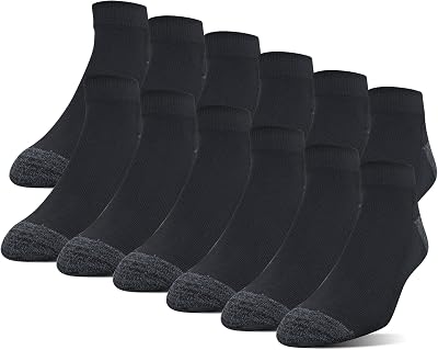 Calcetines de corte bajo de poliéster para hombre, 12 unidades, Negro, 18-24