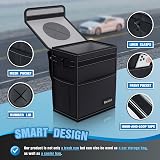 K KNODEL Car Bin With Lid Foldable Waterproof Tidy Car Organizer Medium Black view 3