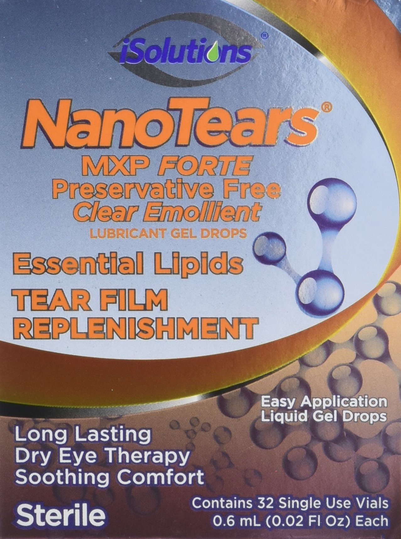 Nanotears MXP Forte Preservative Free Lubricant Gel Eye Drops, Drops