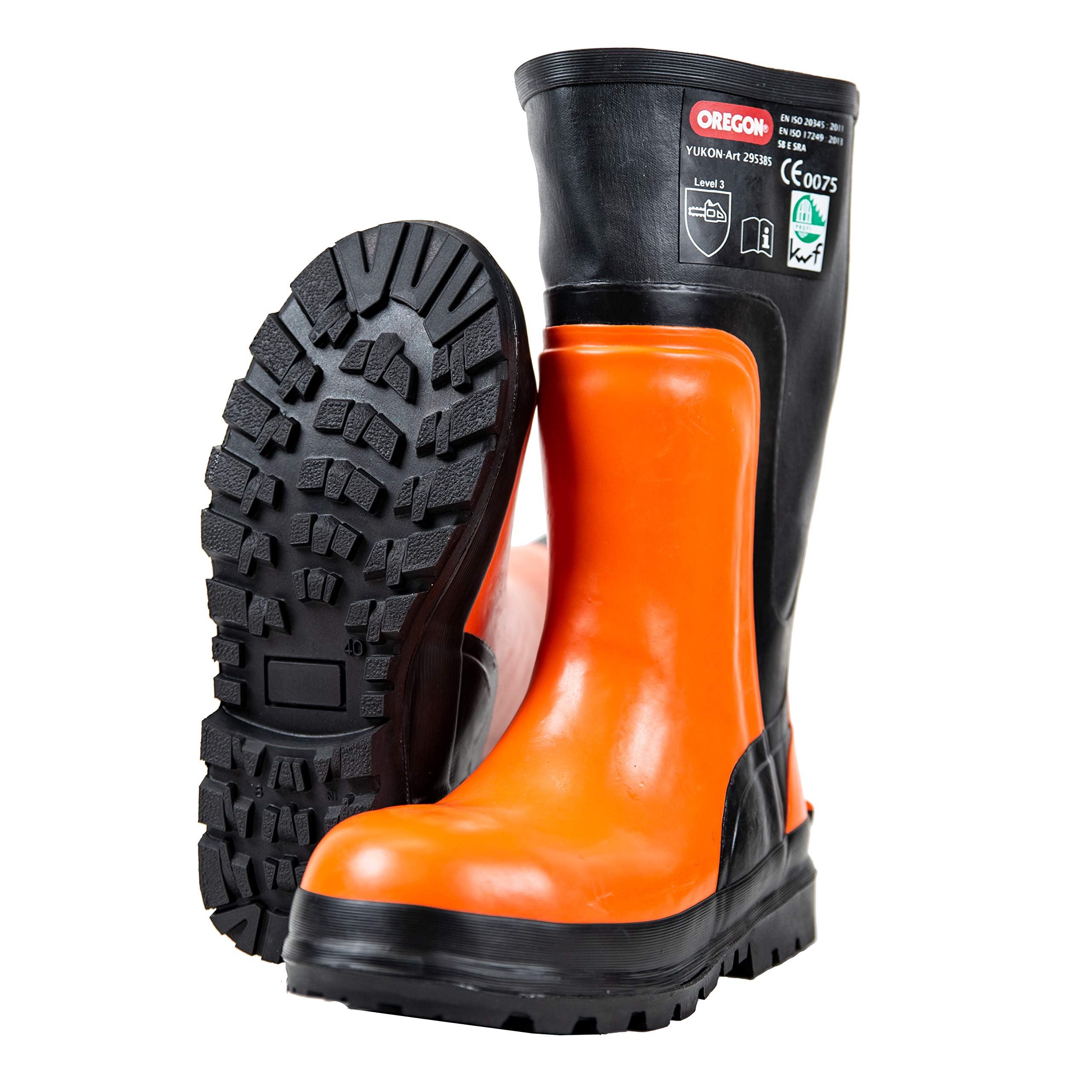 Oregon Yukon Rubber Chainsaw Boots, Class 3 Protective Work Boots, PPE Safety Shoes, Water Resistant Premium Rubber, Comfortable Professional Work PPE, Heat & Cold Resistant - UK Size 10.5 (45 EU)