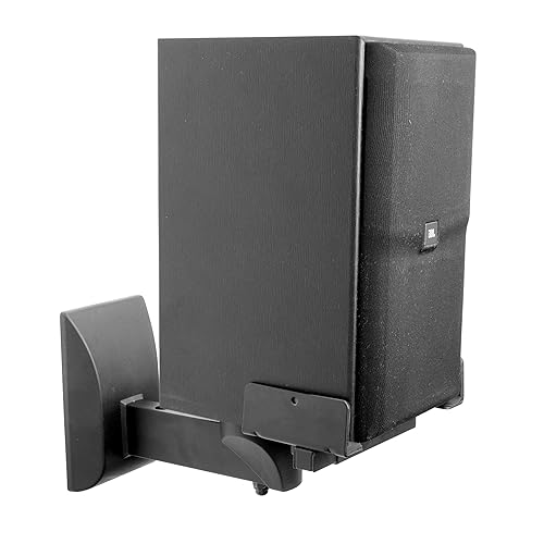 Mount-It! Bookshelf Speaker Wall Mount, Pair of Universal Side Clamping  Speaker Shelf Wall Mounting Brackets f