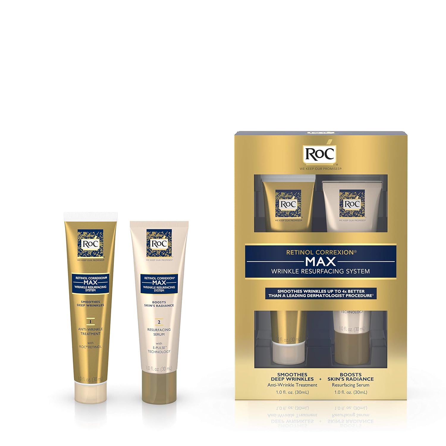 RoC Retinol Correxion Max Wrinkle Resurfacing Anti-Aging Skin Care System with Retinol, Set of 2: Beauty