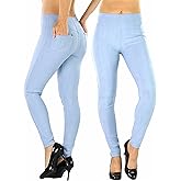 ToBeInStyle Women’s Easy Pull-On Denim Skinny Fit Comfort Stretch Leggings Jeggings