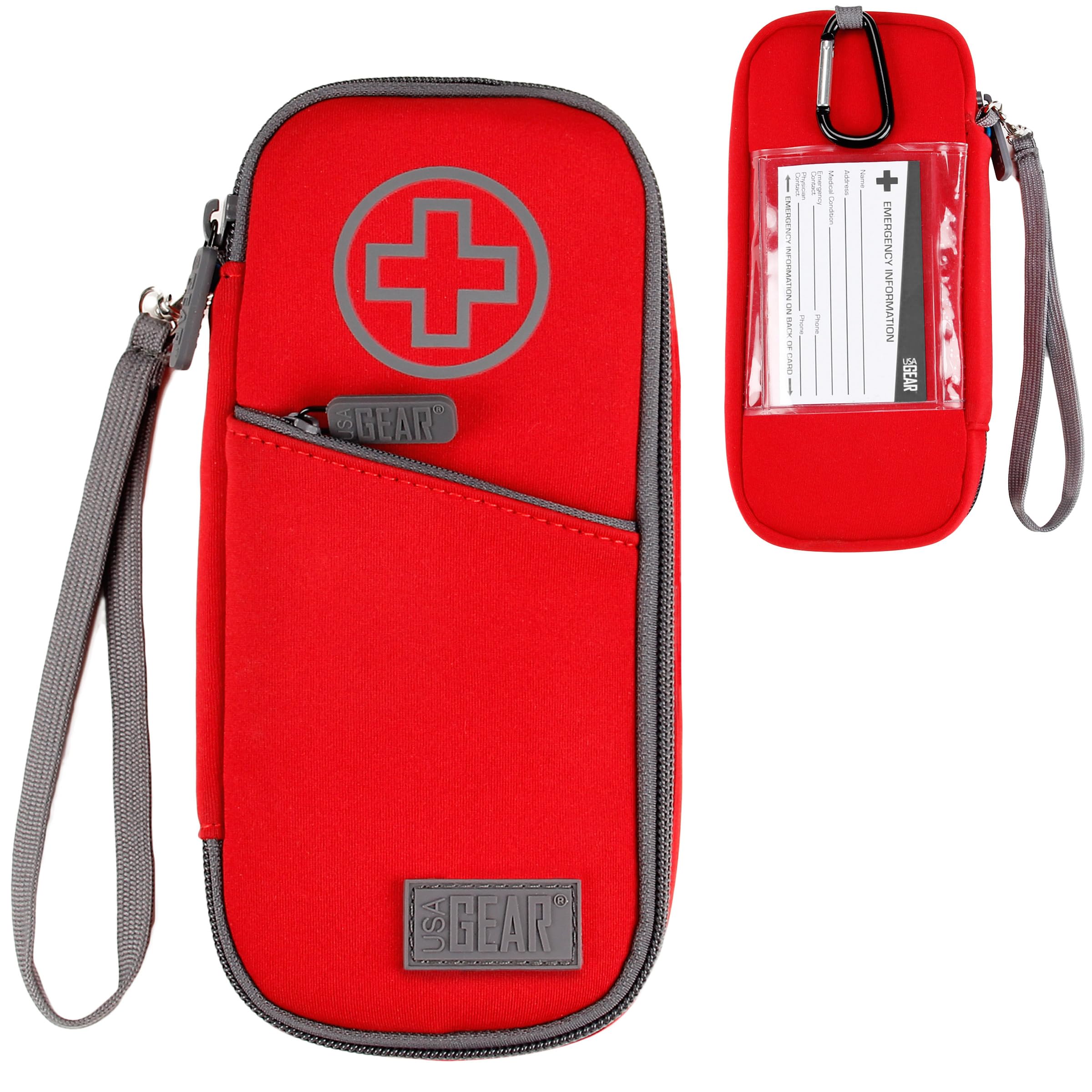 USA Gear Epipen Case Medical Bag - Medication Organizer Travel Bag, Insulated with Emergency Card and Wrist Strap Compatible with Epipens, Insulin Needles, Inhaler, Ice Packs. Syringes and More