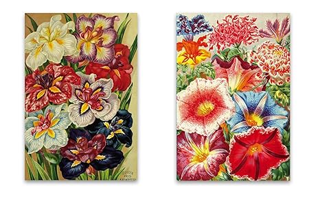 Vintage Botanical Garden imán para nevera – Juego de 2