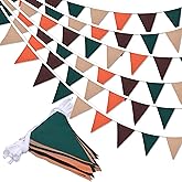 33 ft Orange Green Brown Pennant Banner,Flag Triangle Bunting Garland Decor,Hanging Triangle Banner,for Betrothal Day,Wedding,Birthday,Baby Shower,Graduation(Orange Green Brown Pennant Banner)
