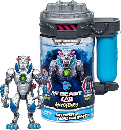MRBEAST LAB Mutators Metallic Panther Action Figure 5.5in 20+ Articulations