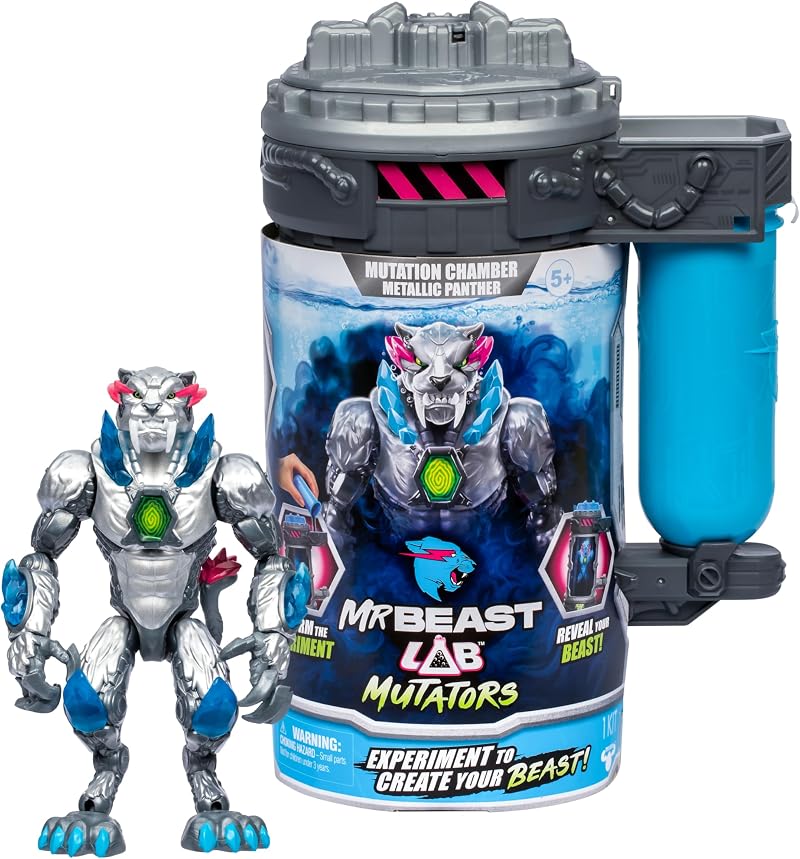 MRBEAST LAB Mutators Metallic Panther Action Figure 5.5in 20+ Articulations