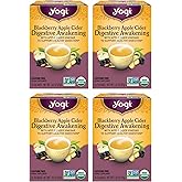 Yogi Tea Blackberry Apple Cider Digestive Awakening Tea - 16 Tea Bags per Pack (4 Packs) - Organic Tea to Support Digestive Health - Includes Ginger Root, Licorice Root & Raspberry Leaf