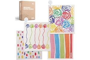 MAISONOVO Swedish Dishcloths | Swedish Dish Towels - Crayon Pack of 4 | Reusable Paper Towels | Reusable Dishcloths | Swedish Dishcloths for Kitchen